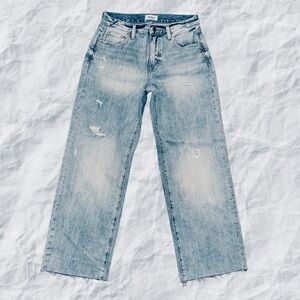 Pistola Bobbie High Rise Wide Leg Fray Hem 26 (28X28)‎ Light Wash NWT